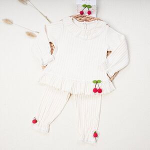 Ribbed Cotton Baby Girls Set Cherry